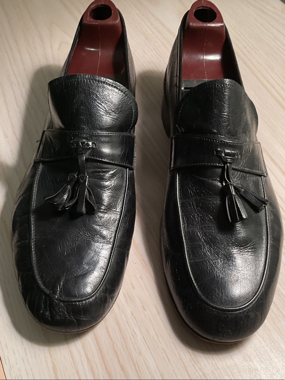 Beltrami Men’s Black Leather Tassel Loafers